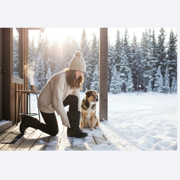 Sorel Glacier NL1042-010 Black Lined Winter Snow Boots Women's US 9 Excellent - Picture 10 of 10